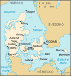 Mapa Dánska